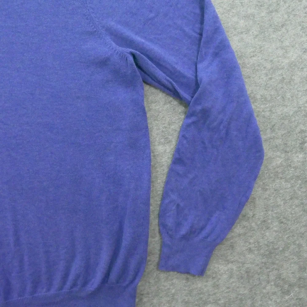 Brooks Brothers Sweater Mens Large Purple Knit V-Neck Supima Cotton Pullover